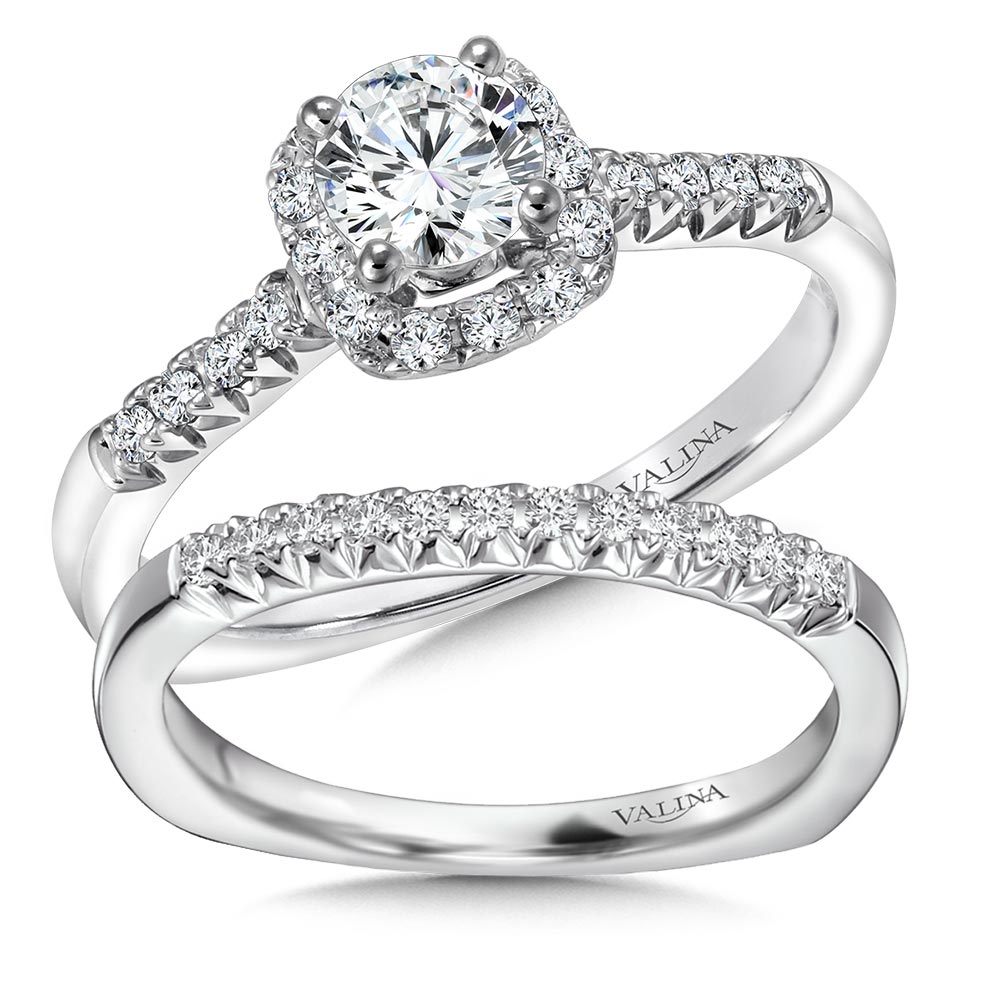 Cushion Shape Halo Diamond Engagement Ring — RQ9374W
