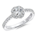 Floral Shape Halo Diamond Engagement Ring — RQ9408W