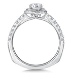 Floral Shape Halo Diamond Engagement Ring — RQ9408W