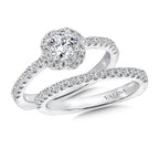 Floral Shape Halo Diamond Engagement Ring — RQ9408W