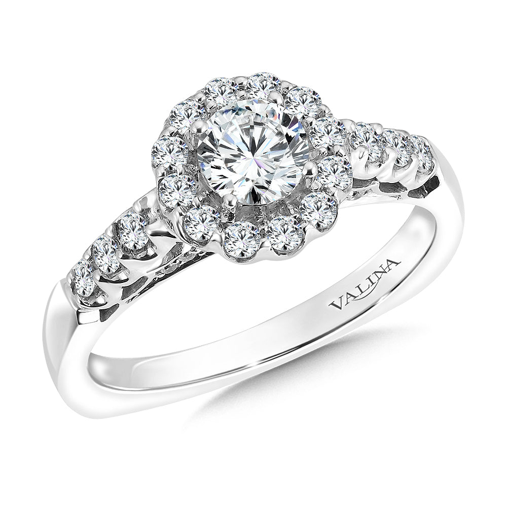 Round Halo Diamond Engagement Ring — RQ9446W