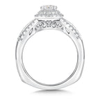 Round double halo Diamond Engagement Ring — RQ9645W
