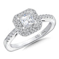 Princess cut double halo Diamond Engagement Ring — RQ9646W