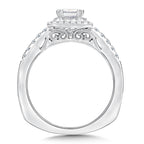 Princess cut double halo Diamond Engagement Ring — RQ9646W