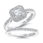 Princess cut double halo Diamond Engagement Ring — RQ9646W