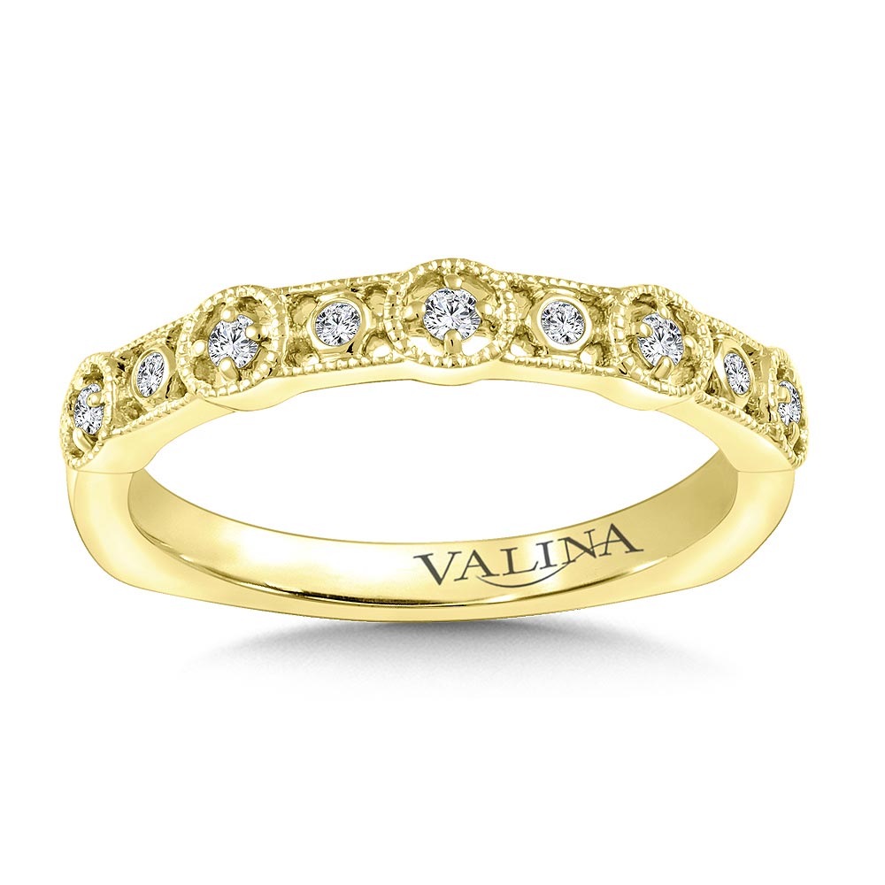 Decorative Milgraine Stackable Diamond Wedding Band — RS9835BY