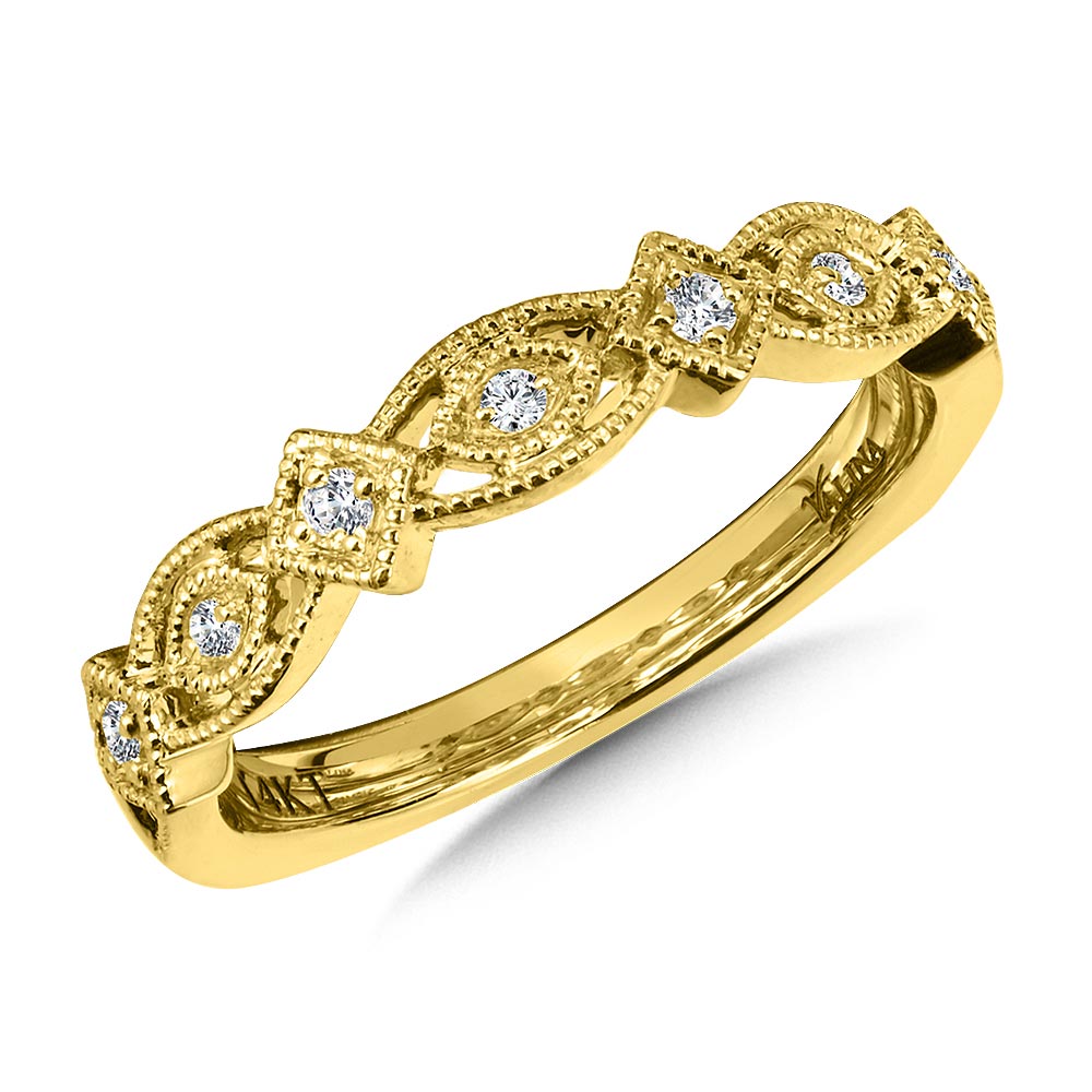 Decorative Milgraine Stackable Diamond Wedding Band — RS9836BY