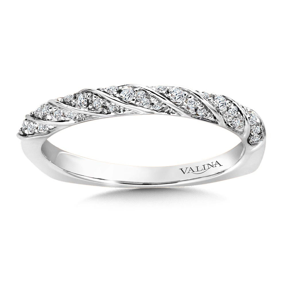 Straight Spiral Stackable Diamond Wedding Band — RS9838BW
